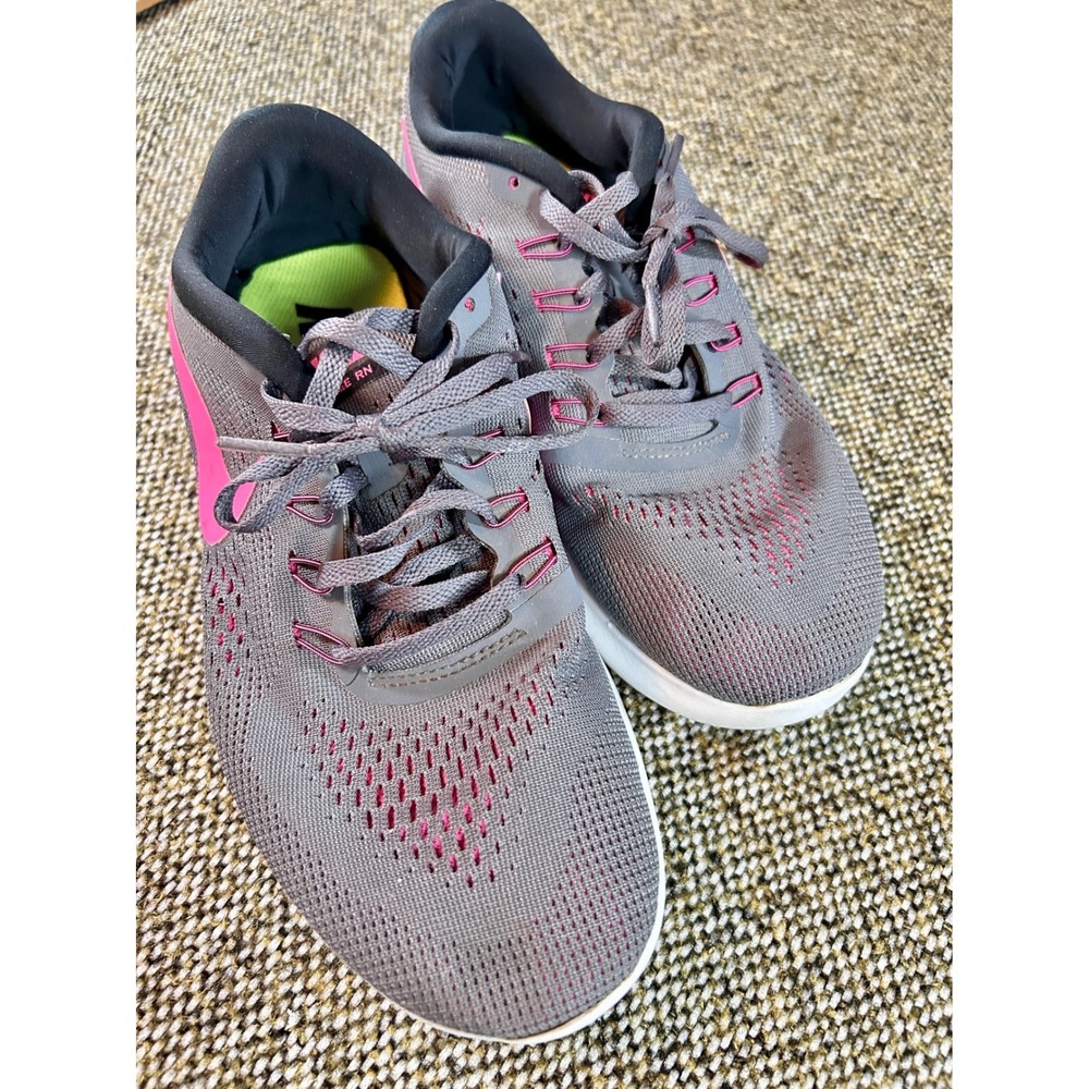 Nike‎ Free RN 2017 Wolf Grey Hyper Punch 831509-006 Womens Size 9.5